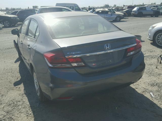 2HGFB2F52DH545638 - 2013 HONDA CIVIC LX GRAY photo 3