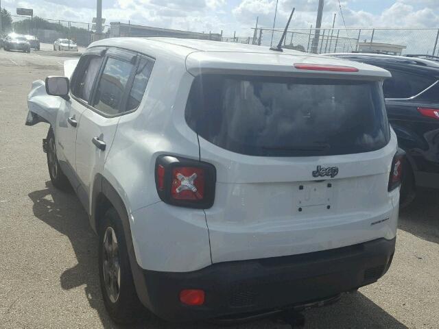 ZACCJAAW7GPD86746 - 2016 JEEP RENEGADE S WHITE photo 3