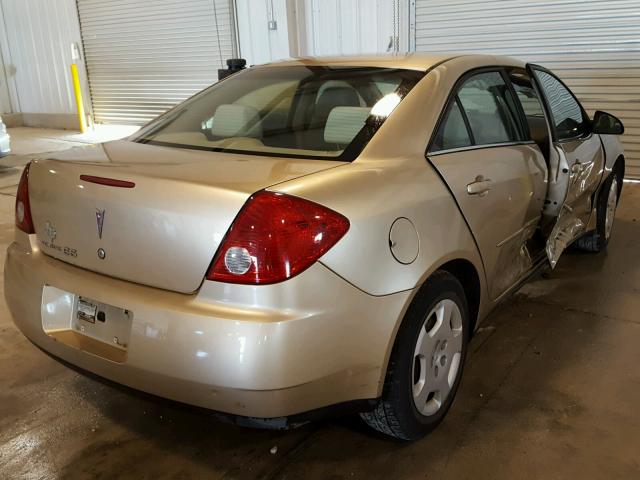 1G2ZF58B674177362 - 2007 PONTIAC G6 VALUE L BEIGE photo 4