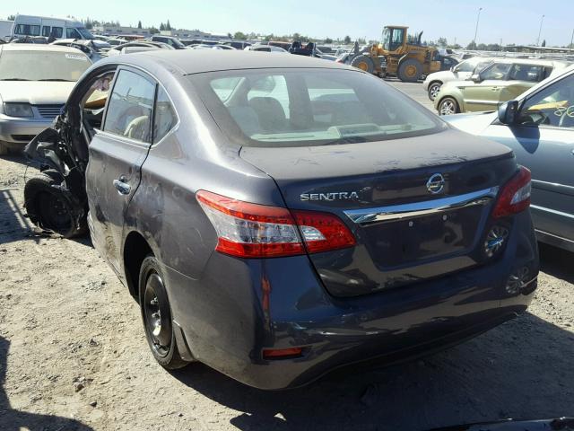 3N1AB7AP7EL691866 - 2014 NISSAN SENTRA S GRAY photo 3