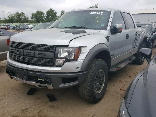 1FTFW1R60BFA70376 - 2011 FORD F150 SVT R SILVER photo 2