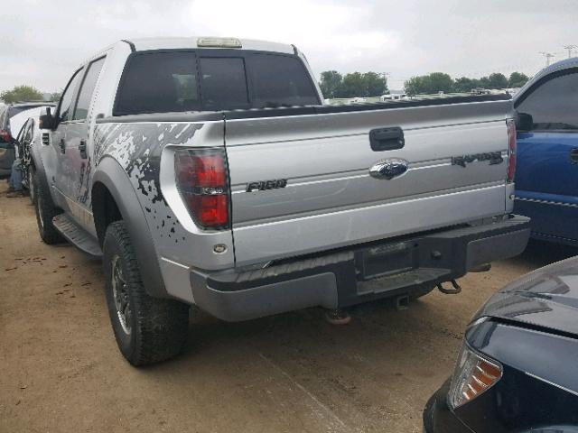 1FTFW1R60BFA70376 - 2011 FORD F150 SVT R SILVER photo 3