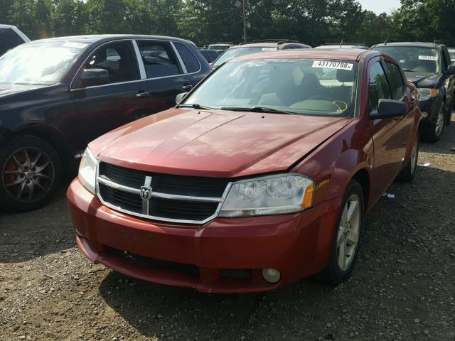 1B3LC56R28N282052 - 2008 DODGE AVENGER SX RED photo 2