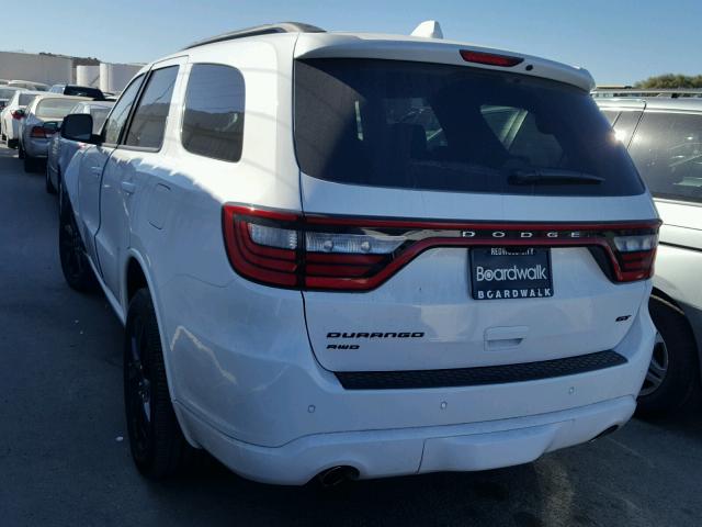 1C4RDJDG8HC757912 - 2017 DODGE DURANGO GT WHITE photo 3