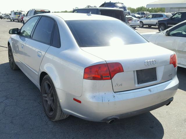 WAUDF78E07A128751 - 2007 AUDI A4 2.0T QU SILVER photo 3