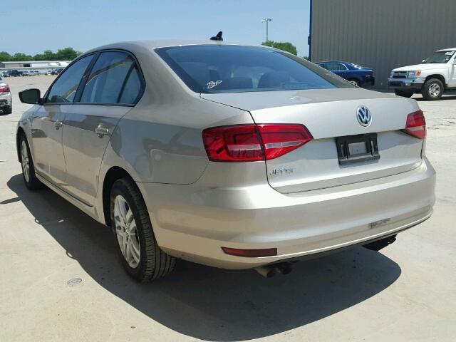 3VW2K7AJ4FM217668 - 2015 VOLKSWAGEN JETTA BASE TAN photo 3