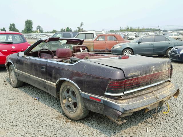 1C3XJ55E7JG441179 - 1988 CHRYSLER LEBARON PR MAROON photo 3