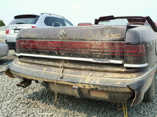 1C3XJ55E7JG441179 - 1988 CHRYSLER LEBARON PR MAROON photo 9