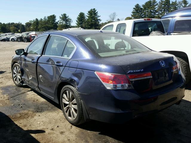 1HGCP2F85BA146507 - 2011 HONDA ACCORD EXL BLUE photo 3