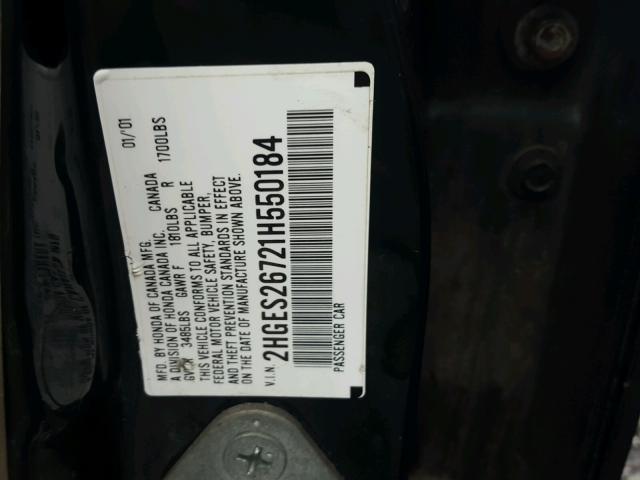 2HGES26721H550184 - 2001 HONDA CIVIC EX GREEN photo 10