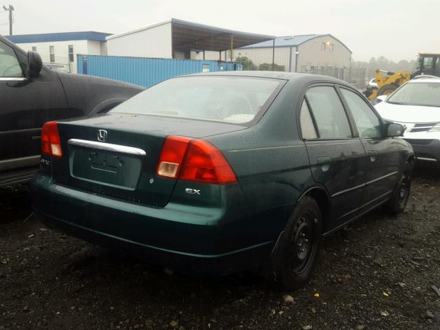 2HGES26721H550184 - 2001 HONDA CIVIC EX GREEN photo 4