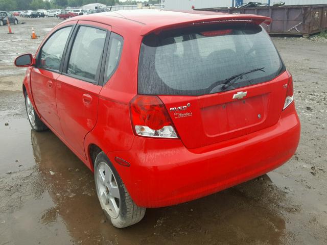 KL1TD66638B033484 - 2008 CHEVROLET AVEO BASE Կարմիր լուսանկար 3