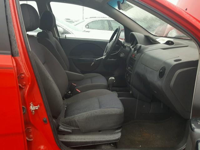 KL1TD66638B033484 - 2008 CHEVROLET AVEO BASE Կարմիր լուսանկար 5