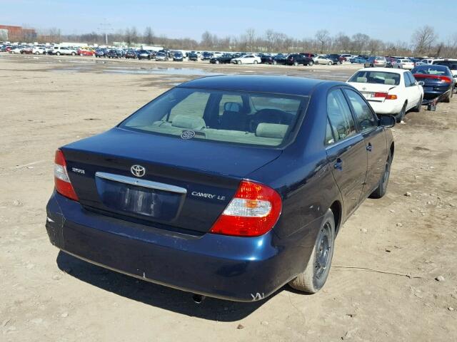 4T1BE32K73U190110 - 2003 TOYOTA CAMRY LE BLUE photo 4