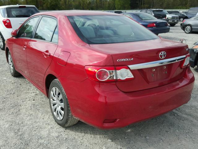 5YFBU4EE7DP191596 - 2013 TOYOTA COROLLA BA RED photo 3