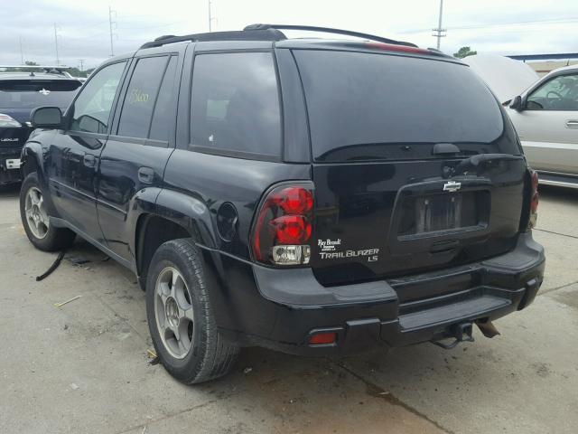 1GNDS13S582105249 - 2008 CHEVROLET TRAILBLAZE BLACK photo 3