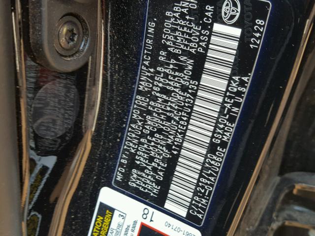 4T1BK1EB4FU137135 - 2015 TOYOTA AVALON XLE 黑色 照片 10