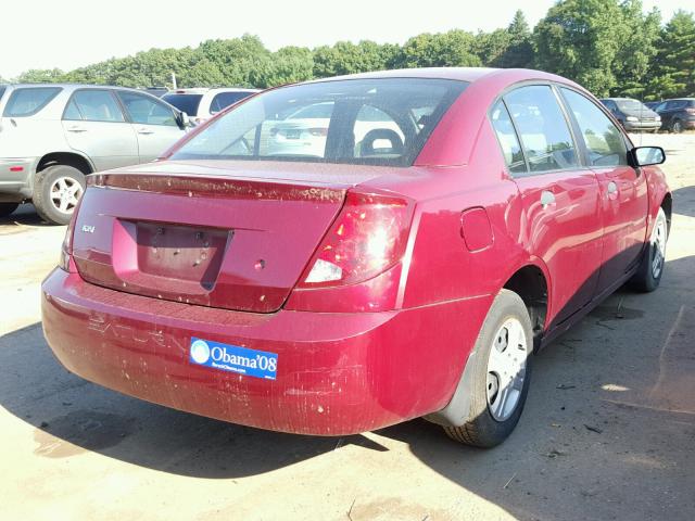 1G8AG52F04Z184754 - 2004 SATURN ION LEVEL RED photo 4