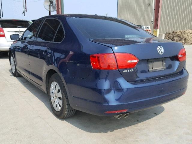 3VW2K7AJ2CM371775 - 2012 VOLKSWAGEN JETTA BASE 蓝色 照片 3