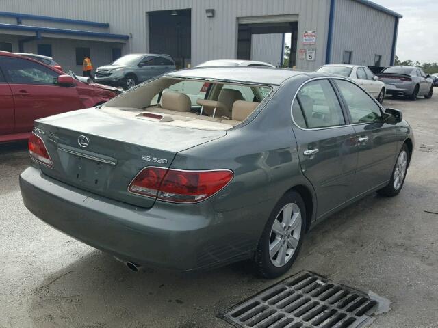 JTHBA30G355136832 - 2005 LEXUS ES 330 GREEN photo 4