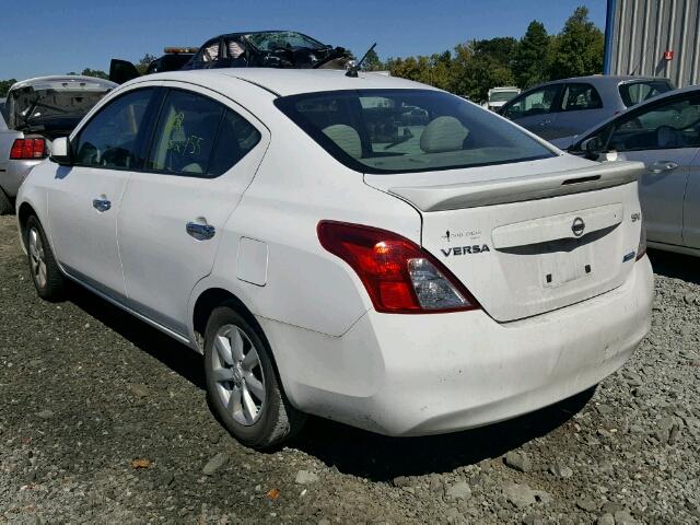 3N1CN7AP4EL846261 - 2014 NISSAN VERSA WHITE photo 3