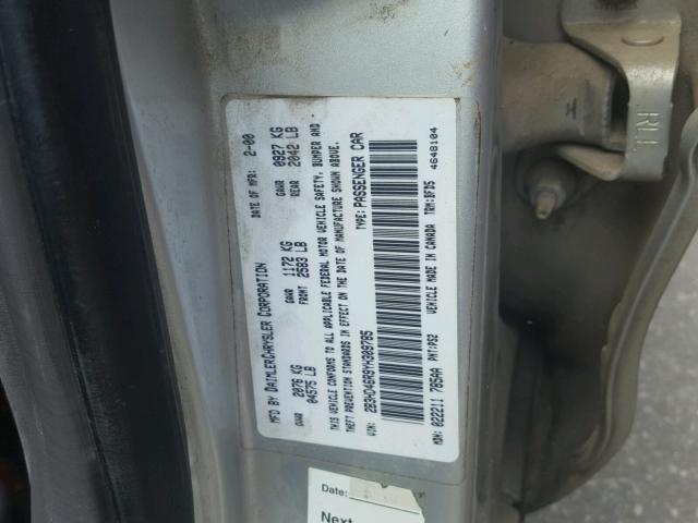 2B3HD46R9YH309785 - 2000 DODGE INTREPID GRAY photo 10