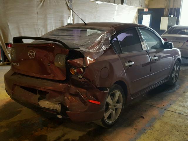 JM1BK323261491508 - 2006 MAZDA 3 S MAROON photo 4