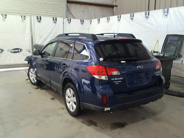 4S4BRBKC0B3381606 - 2011 SUBARU OUTBACK 2. BLUE photo 3