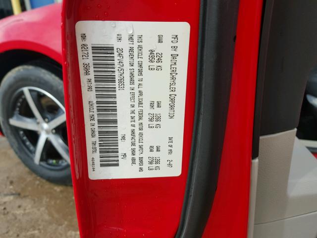 2D4FV47V57H766531 - 2007 DODGE MAGNUM SXT RED photo 10