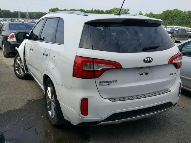 5XYKW4A74FG600405 - 2015 KIA SORENTO SX WHITE photo 3