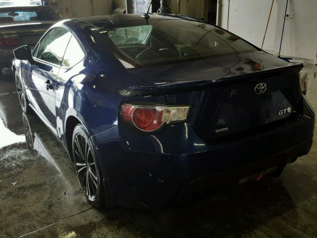 JF1ZNAA16D1723332 - 2013 TOYOTA SCION FR-S BLUE photo 3