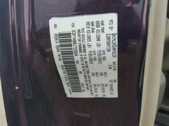 3C4FY48BX4T217225 - 2004 CHRYSLER PT CRUISER PURPLE photo 10