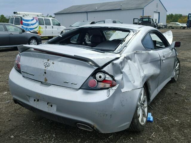 KMHHN66F68U272961 - 2008 HYUNDAI TIBURON GT SILVER photo 4