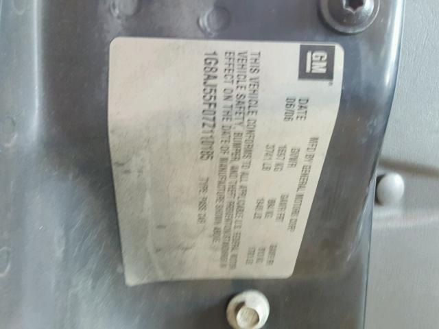 1G8AJ55F07Z110185 - 2007 SATURN ION LEVEL GRAY photo 10
