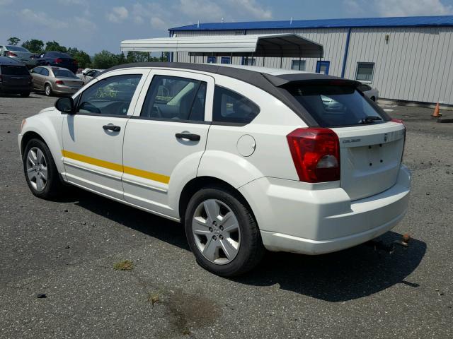 1B3HB48B67D542850 - 2007 DODGE CALIBER SX WHITE photo 3