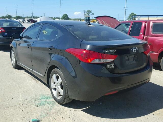 5NPDH4AEXDH160472 - 2013 HYUNDAI ELANTRA BLACK photo 3