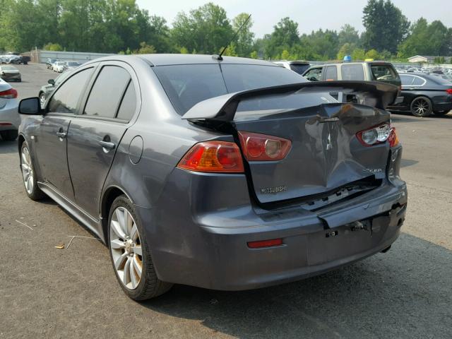 JA3AU86U48U018148 - 2008 MITSUBISHI LANCER GTS GRAY photo 3