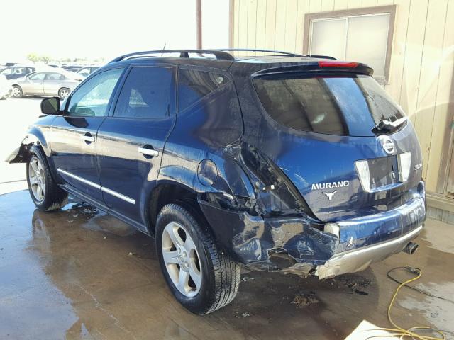 JN8AZ08WX4W324096 - 2004 NISSAN MURANO SL BLUE photo 3