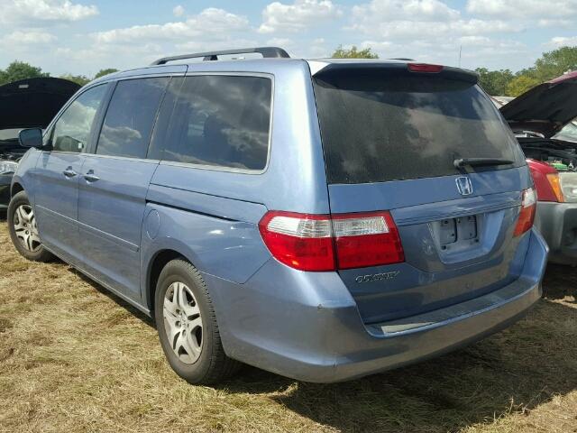 5FNRL38687B001417 - 2007 HONDA ODYSSEY EX BLUE photo 3