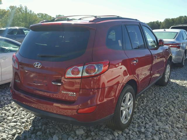 5NMSK4AGXAH363638 - 2010 HYUNDAI SANTA FE RED photo 4