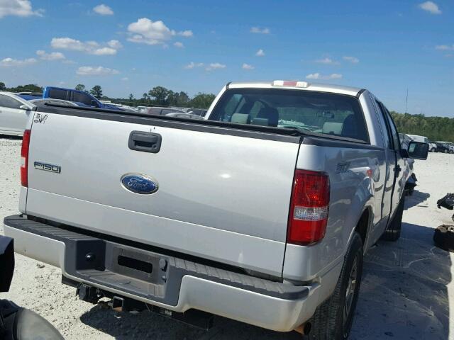 1FTRX12W78KD20863 - 2008 FORD F150 SILVER photo 4