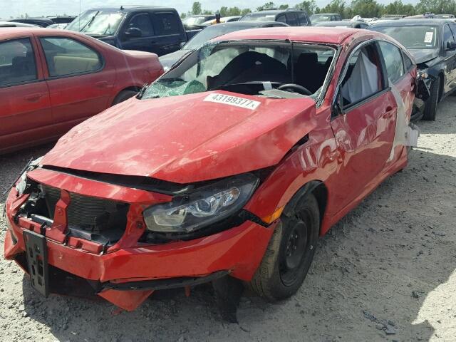 2HGFC2F57GH552022 - 2016 HONDA CIVIC LX RED photo 2