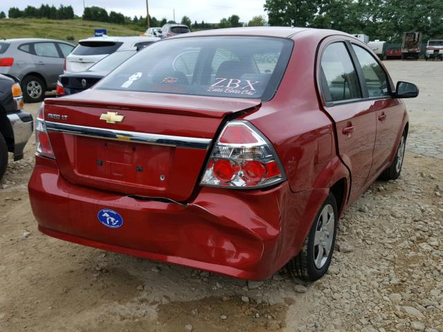 KL1TD5DE2AB132047 - 2010 CHEVROLET AVEO LS RED photo 4