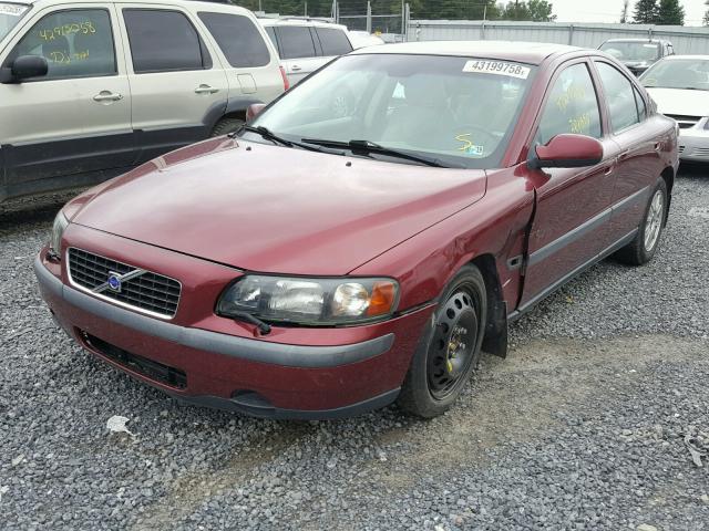 YV1RS61T132278616 - 2003 VOLVO S60 MAROON photo 2