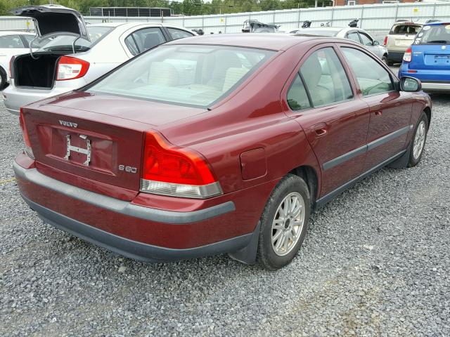 YV1RS61T132278616 - 2003 VOLVO S60 MAROON photo 4