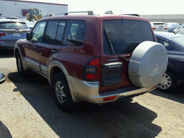 JA4MW31R21J013322 - 2001 MITSUBISHI MONTERO XL MAROON photo 3