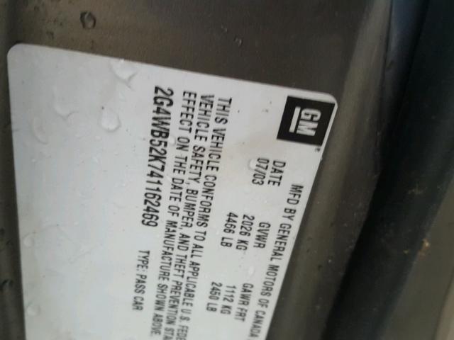 2G4WB52K741162469 - 2004 BUICK REGAL LS 棕色 照片 10