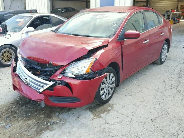 3N1AB7AP2DL709768 - 2013 NISSAN SENTRA S BURGUNDY photo 2