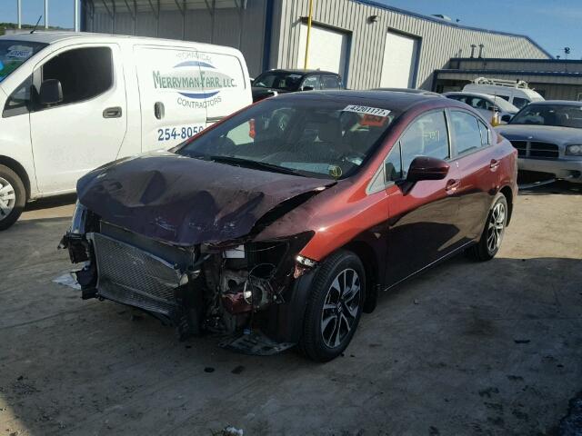 19XFB2F83FE029439 - 2015 HONDA CIVIC EX 栗色 照片 2