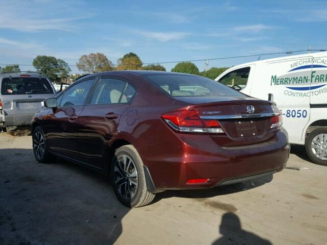 19XFB2F83FE029439 - 2015 HONDA CIVIC EX MAROON photo 3